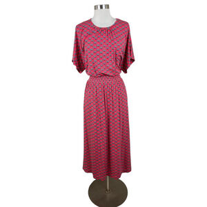 Boden Jersey Midi Highland Dress Floral Size US 16/18 Comfort Knit Pockets